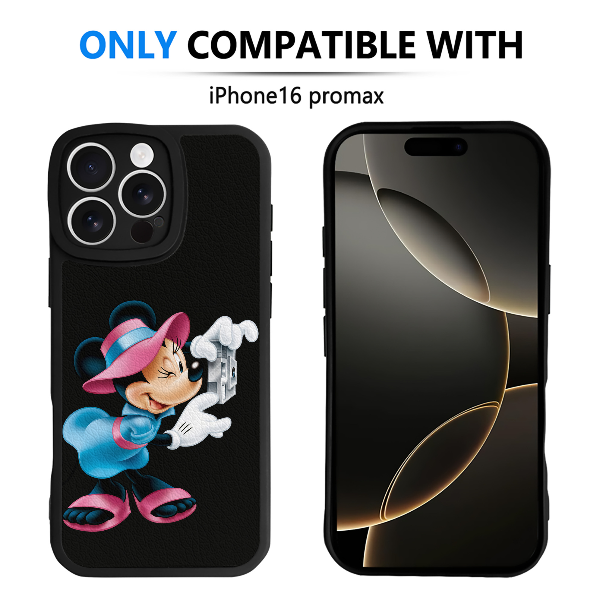 （画像用） ミッキーマウス Mickey Mouse 【iPhone 16シリーズ対応】シリコンスマホケース（レザー調） 材質：シリコン